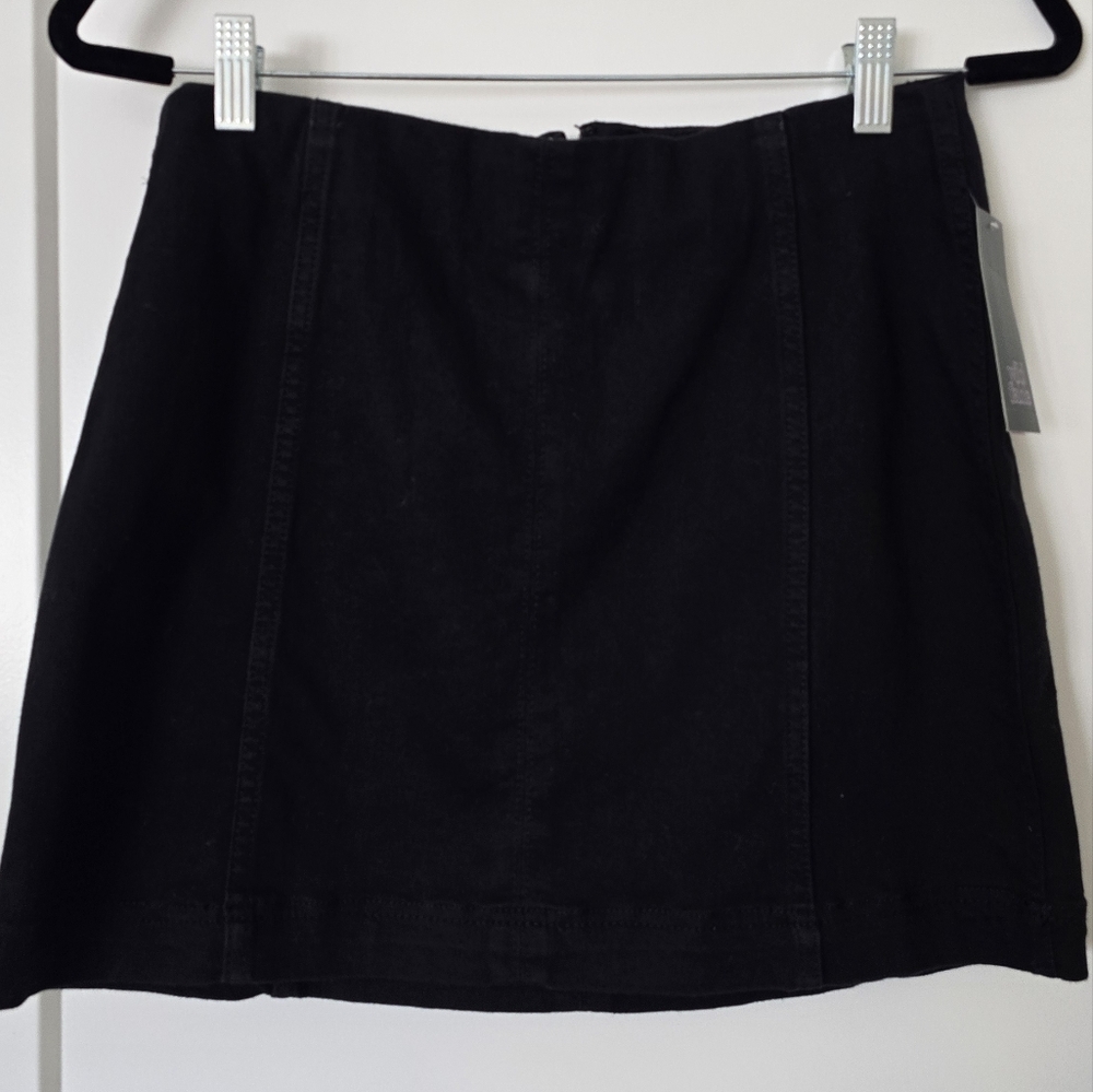 Wild Fable Skirt Womens 8 Black Denim Jean Mini Grunge Punk Neutral Minimalist